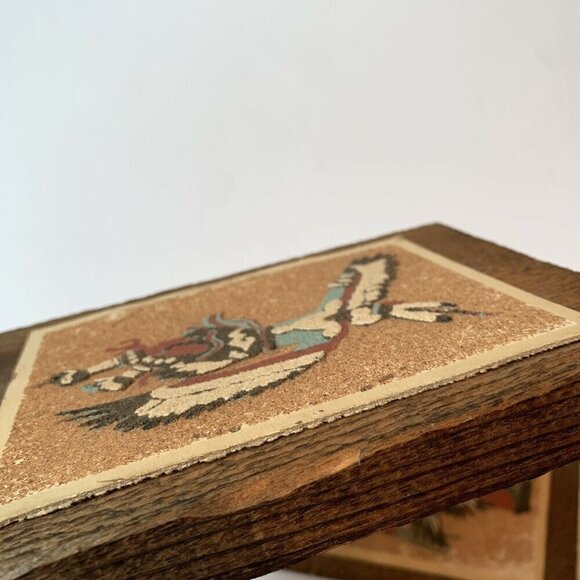 The Eagle Dance Ceremony Sand Art on Wood Pictures Pair - Picture 6 of 8